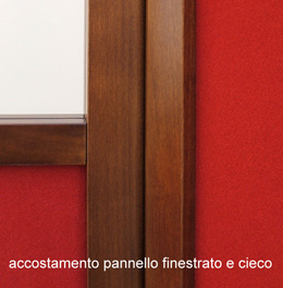 Accostamento pannello finestrato e cieco