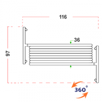 Separè autostabile ALA ROLLER "alveolare" - cm 916x190h (9 elementi)