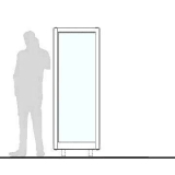 A06.18A scheda prodotto - Pannello divisorio ALA Pannello divisorio ALA "vetroplastico" - cm 65x180h - Pannello divisorio ALA