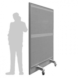 Schermo fonoassorbente e fonoimpedente autostabile JUMBO - cm 150x227h con 4 piedi su ruote frenate