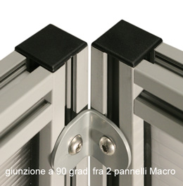 Giunzione a 90° fra 2 pannelli Macro