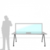 Schermo parafiato MACRO FRONT OFFICE - cm 160x60h con fessura passacarte cm 30x8h - Schermo parafiato MACRO FRONT OFFICE - cm 160x60h con fessura passacarte cm 30x8h