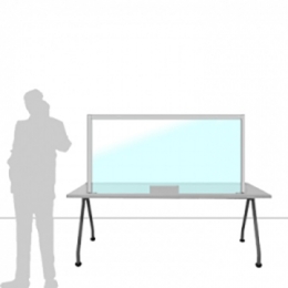 Schermo parafiato MACRO FRONT OFFICE - cm 160x80h con fessura passacarte