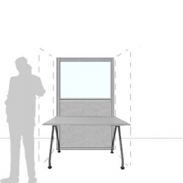 Pannello divisorio MACRO.OFX "finestrato feltro" - cm 100x180h