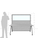 Pannello divisorio MACRO.OFX "finestrato feltro" - cm 180x160h - Pannello divisorio MACRO.OFX 