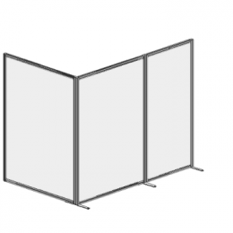 KIT MACRO cm.400x200h (n.2.pannelli cm. 150x200h +n.1 pannello cm.100x200h) con 4 basi dritte rastremate