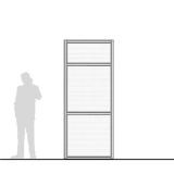 M10.25P-T2 scheda prodotto - Pannello divisorio MACRO Pannello divisorio MACRO "alveolare" con doppia traversa - cm 100x250h - Pannello divisorio MACRO