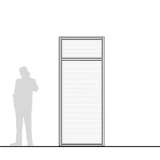 M10.25P-T1 scheda prodotto - Pannello divisorio MACRO Pannello divisorio MACRO "alveolare" con traversa - cm 100x250h - Pannello divisorio MACRO