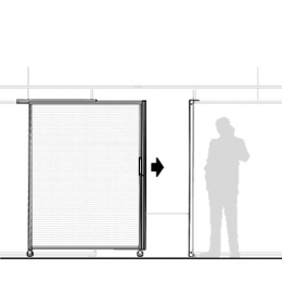 Pannello scorrevole MACRO "alveolare" - cm 150x200h completo di guida superiore / ruote / serratura e battuta di arrivo