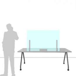 Schermo parafiato ONDESK FRONT OFFICE per front office - cm 125x75h con passacarte cm 30x10