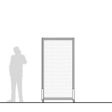M10.20P-P4R scheda prodotto - Pannello divisorio su ruote MACRO Pannello divisorio su ruote MACRO "alveolare" - cm 100x200h - Pannello divisorio su ruote MACRO